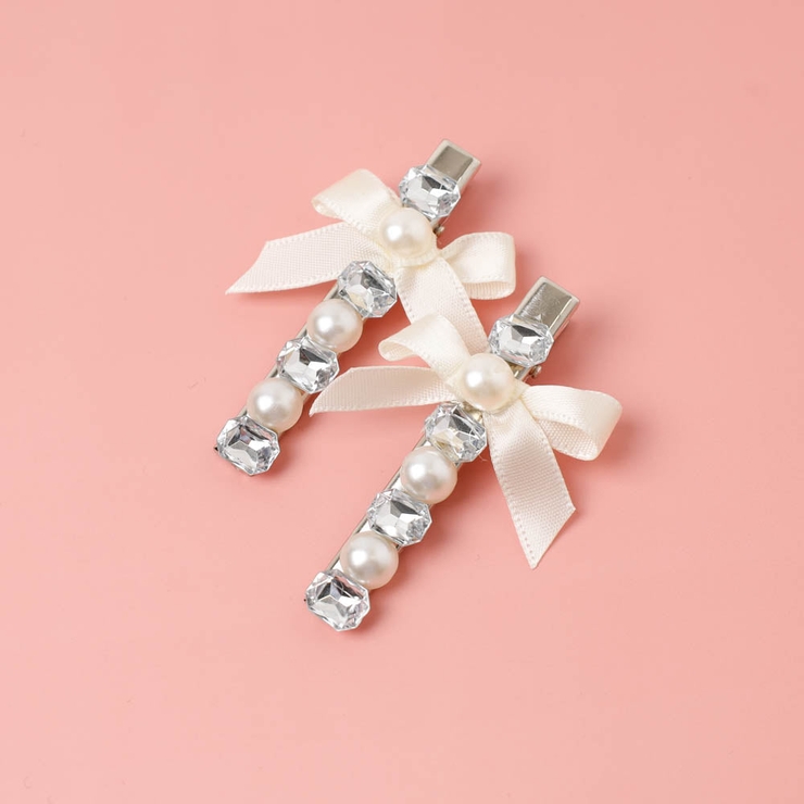 【2個セット】リボンビジューヘアピン | URBAN CHERRY | 詳細画像4 