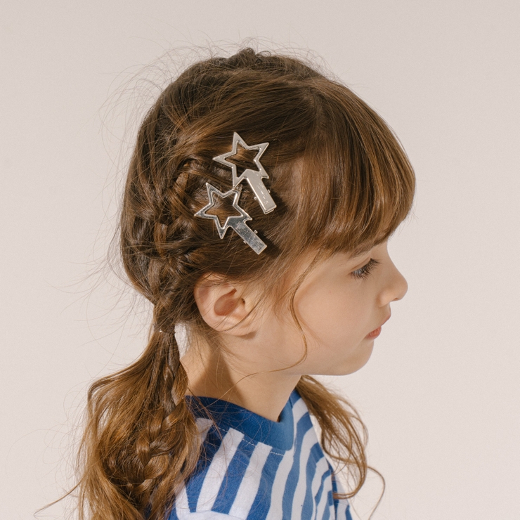 2個セット】スターメタルヘアクリップ[品番：VINK0002678