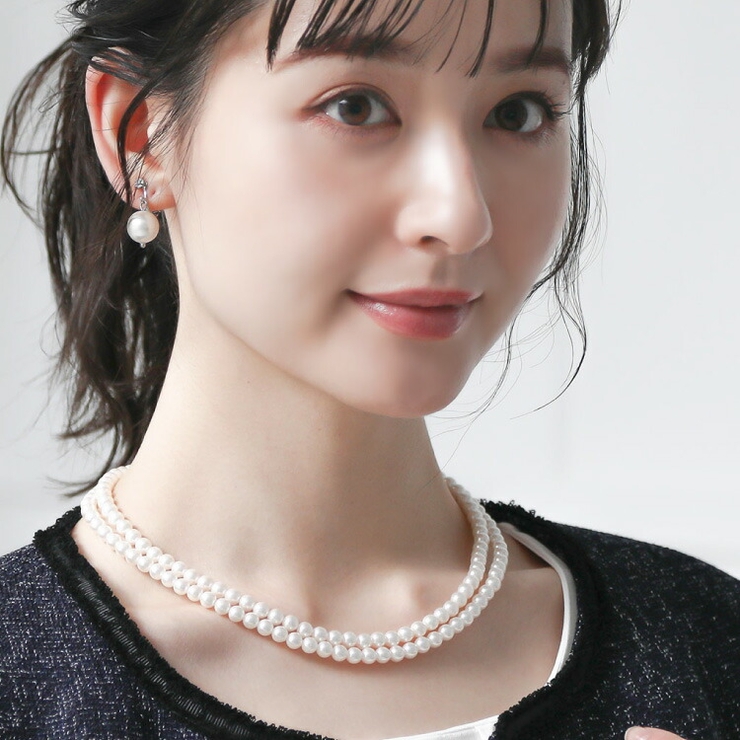 可愛いクリスマスツリーやギフトが！ パール 2連 ネックレス[品番：BECW0001264]｜kana（カナ）の アクセサリー