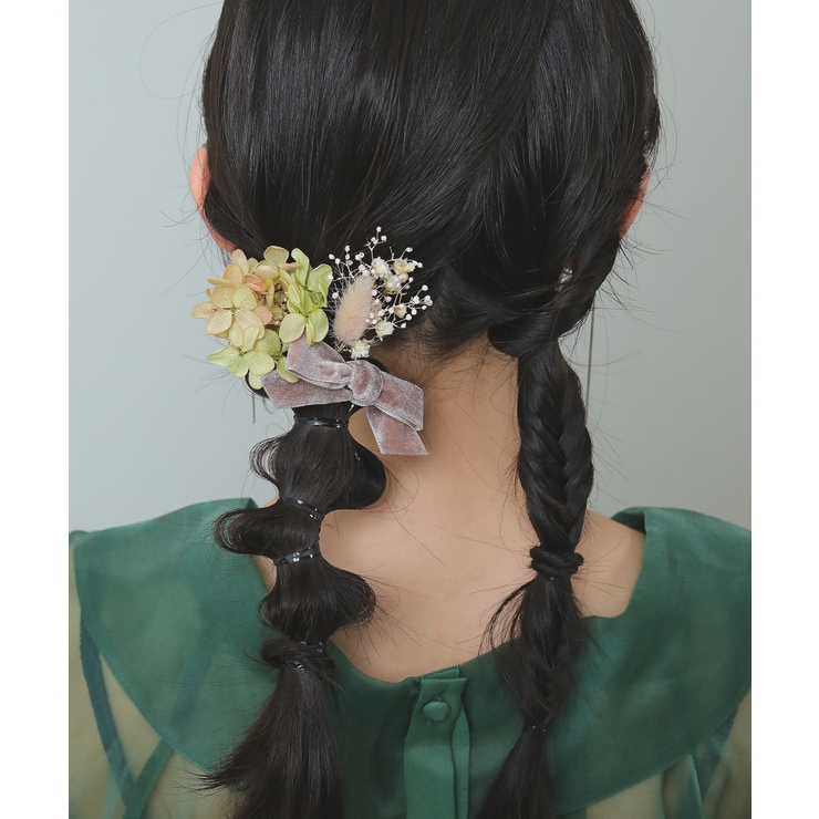ドライフラワー ベロアリボン ヘアアレンジ 結婚式 パーティ お呼ばれ | kana | 詳細画像9 