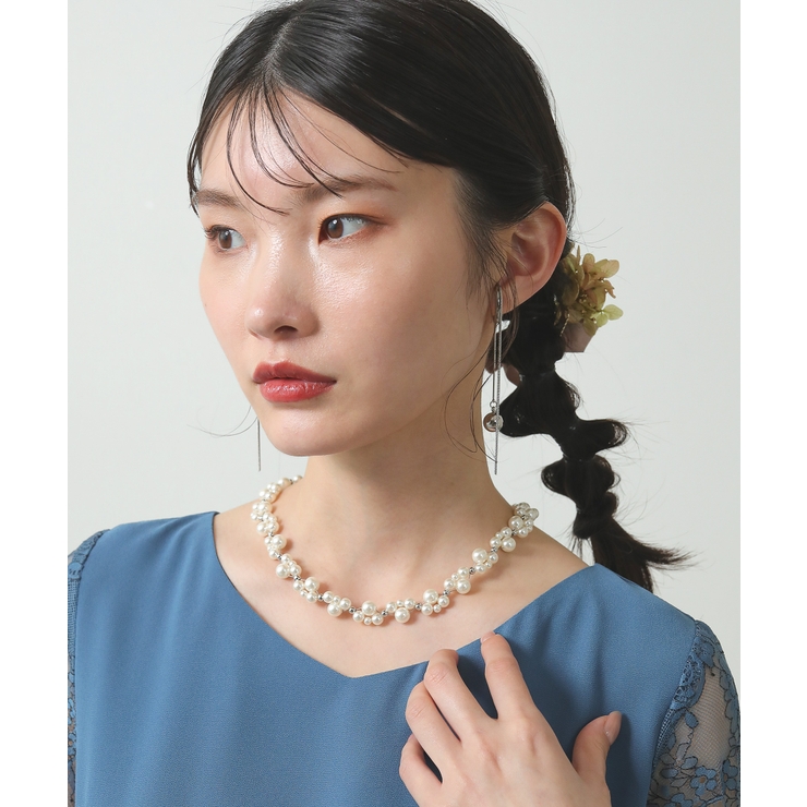 パール メタルビーズ ツイスト ボリューム ネックレス 結婚式 パーティー | kana | 詳細画像4 