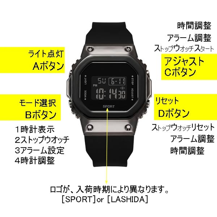 スクエアデジタル 腕時計 ウォッチ[品番：VCTW0004326]｜VICTORIA
