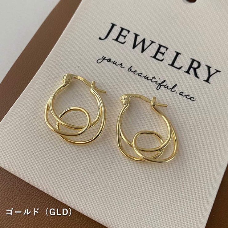 GLDP(ピアス) | 韓国デザイン ダブルライン変形フープピアス レディース | VICTORIA