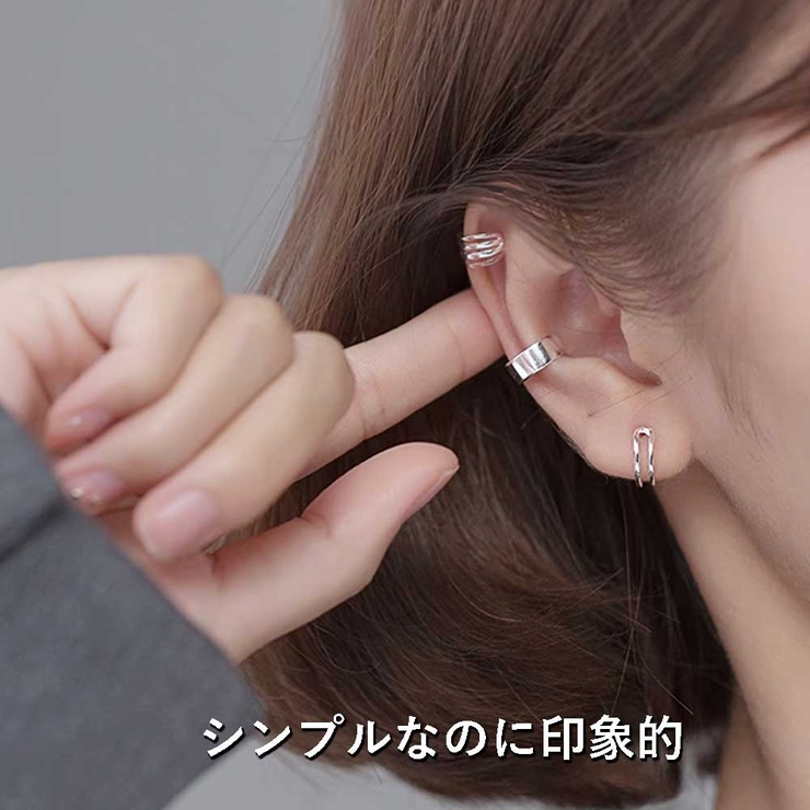 ロングチェーン2連ラインストーンイヤーカフ 韓国ファッション イヤーカフ | VICTORIA | 詳細画像6 