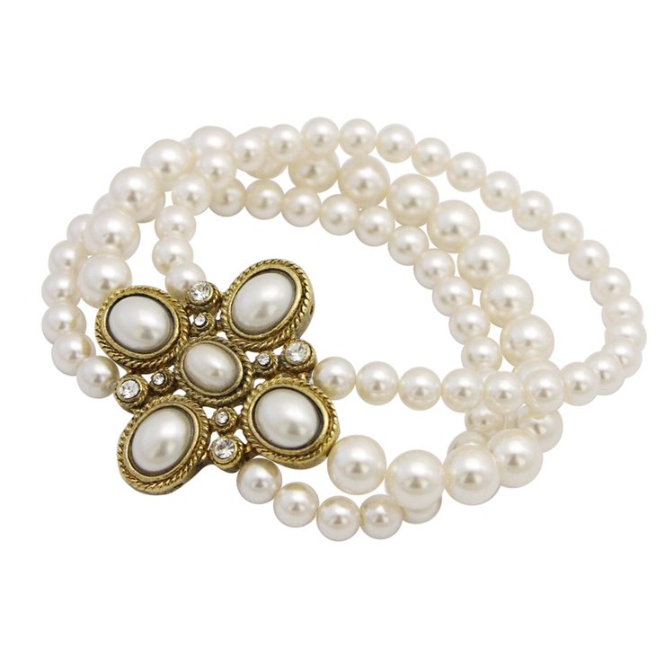 アンティーク調3連パールブレスレットＢ14 13[アクセサリー ドレス | VINGTAINE | 詳細画像2 