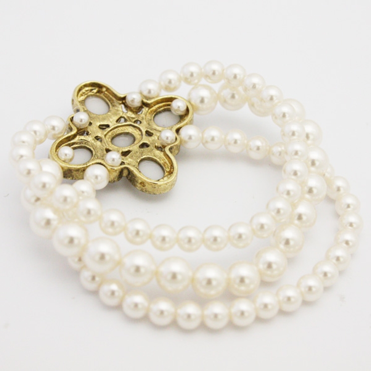 アンティーク調3連パールブレスレットＢ14 13[アクセサリー ドレス | VINGTAINE | 詳細画像3 