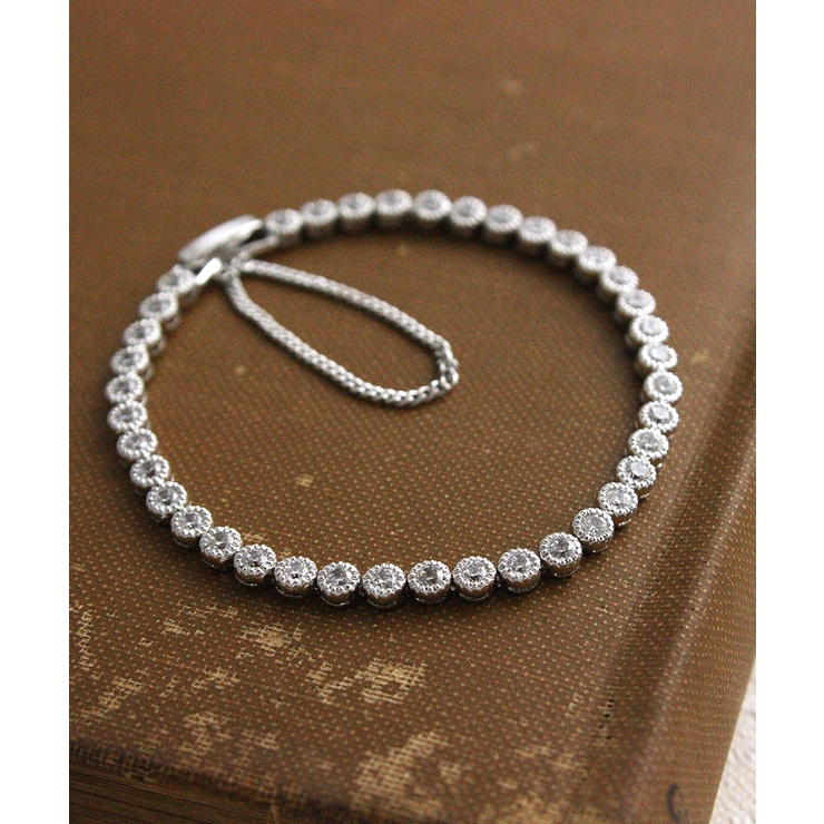 キュービックジルコニアラインテニスブレス ブライダル パーティーアクセサリー | VINGTAINE | 詳細画像5 