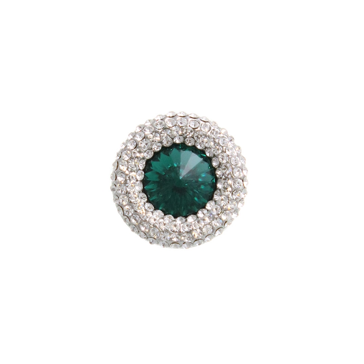 グリーン | ブローチ ビジュー サークル | VINGTAINE