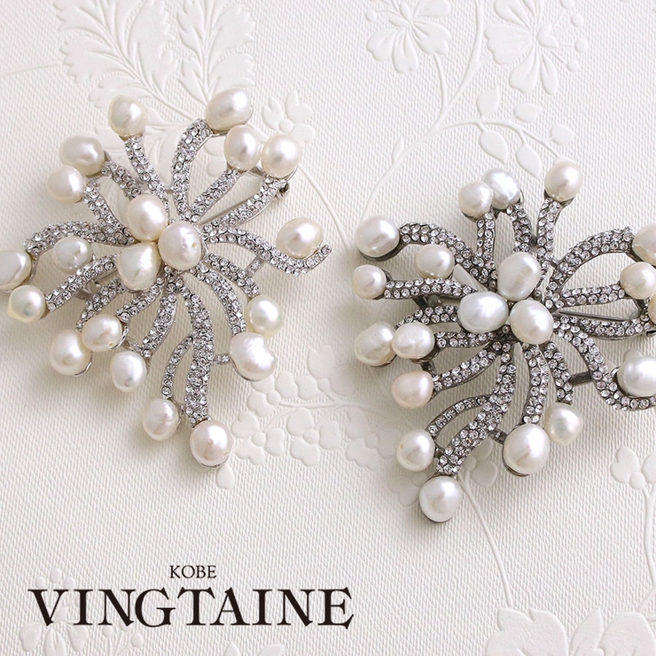淡水パールデザインブローチ 大ぶり パール | VINGTAINE | 詳細画像1 