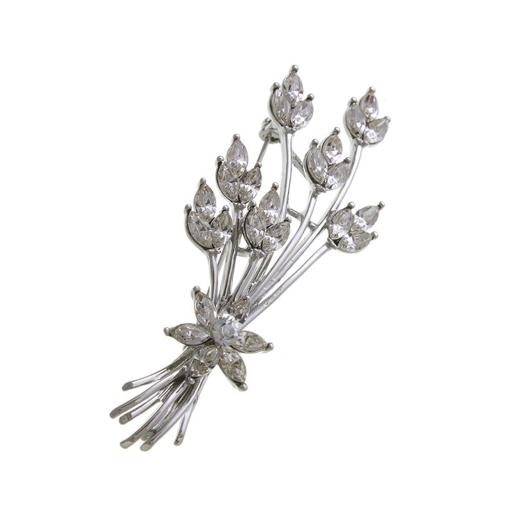 シルバー | フラワーブーケブローチ 上品 大人っぽい | VINGTAINE