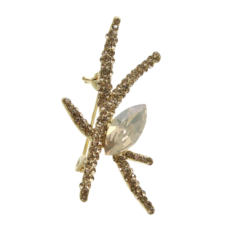 ゴールド | クリスタルブローチ ブランチ 枝 | VINGTAINE