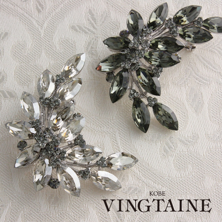 ブローチ ムーンリーフ/カットクリスタル BR-19 | VINGTAINE | 詳細画像1 