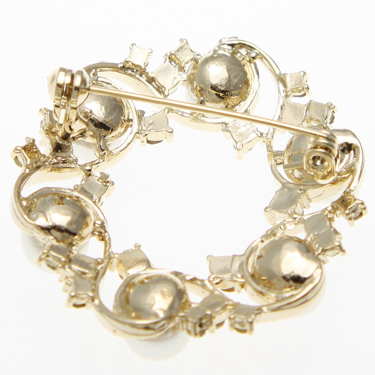 ラウンド型パールブローチ ラインストーンBR 26 | VINGTAINE | 詳細画像5 