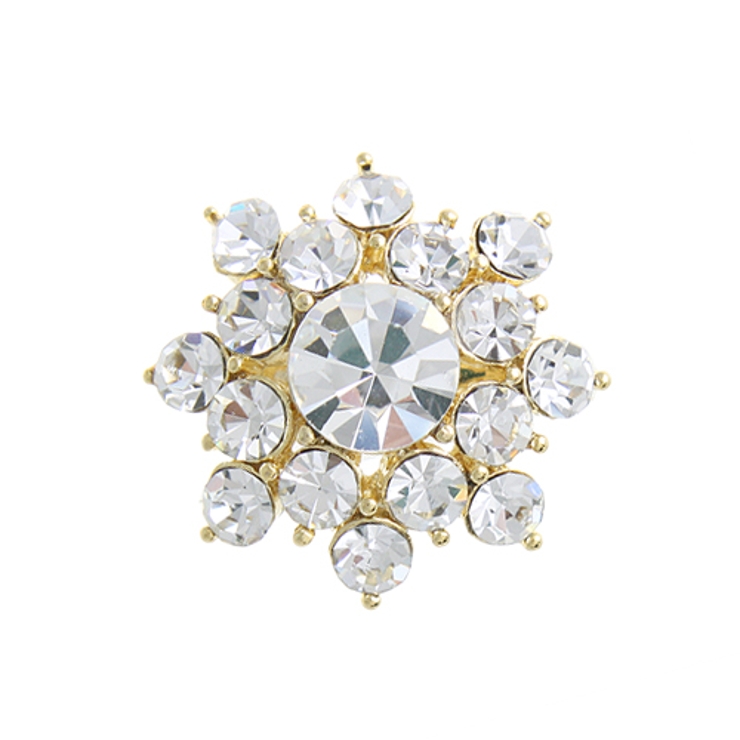 ゴールド | お花のようなビジューミニブローチ/ラインストーン BR-43 | VINGTAINE