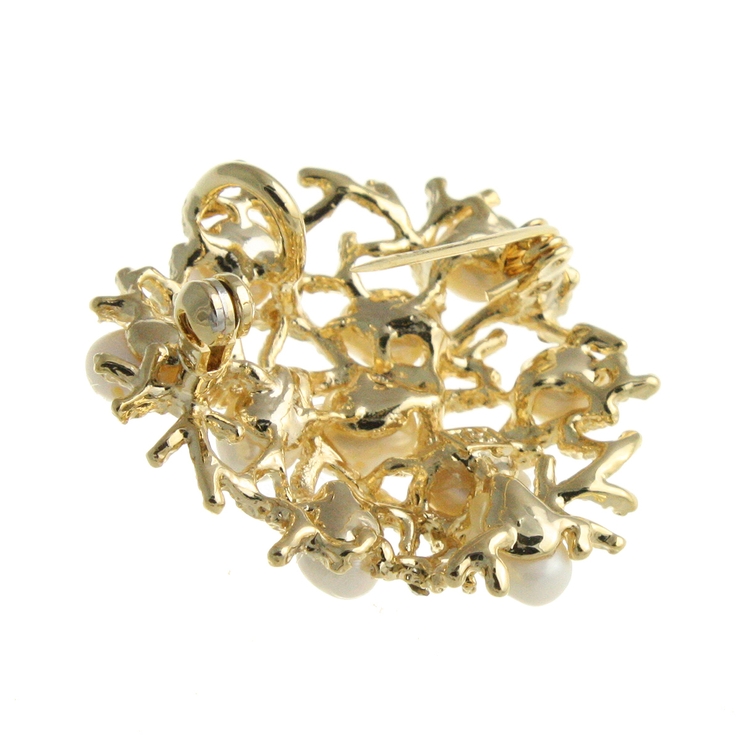 淡水パールラウンドブローチ ミディアム ブランチ風 | VINGTAINE | 詳細画像2 