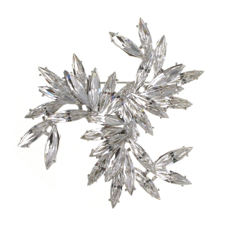 ワンカラー | ブローチ リーフモチーフ カットクリスタル | VINGTAINE