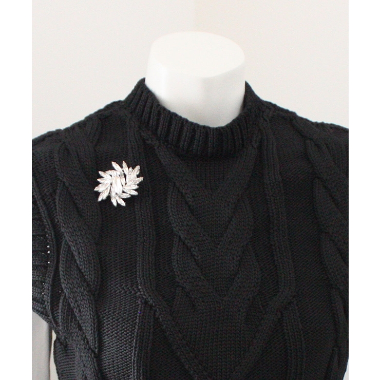 ブローチ リーフデザイン カットクリスタル | VINGTAINE | 詳細画像4 