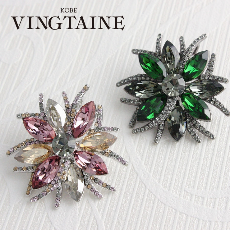 ブローチ クリスタル フラワー | VINGTAINE | 詳細画像1 