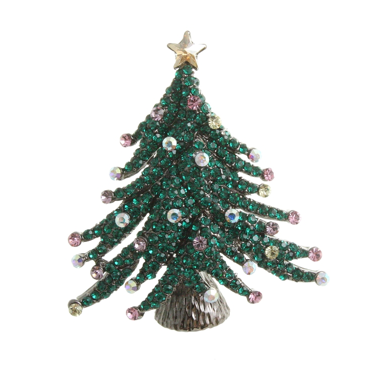 ピンク系 | クリスマスツリーブローチ ミニサイズ カラフル | VINGTAINE