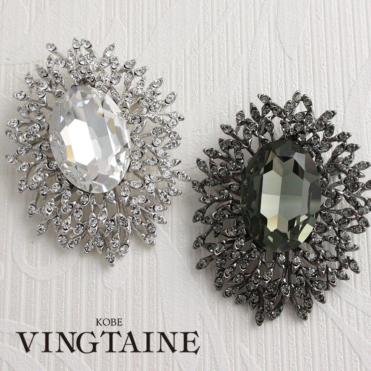 ブローチ オーバル クリスタル | VINGTAINE | 詳細画像1 