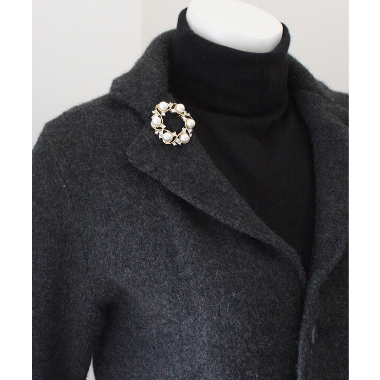 ラウンド型パールブローチ ラインストーンBR 26 | VINGTAINE | 詳細画像3 