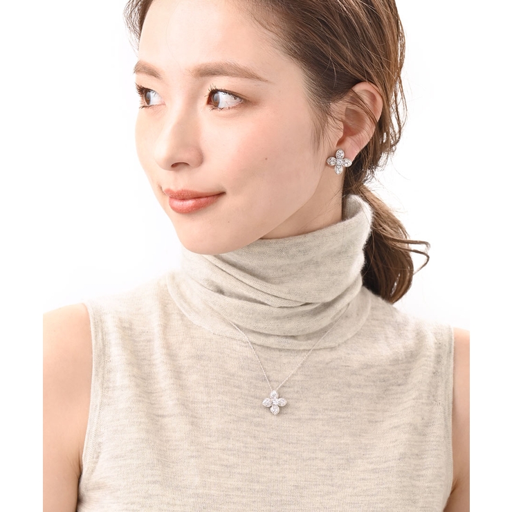 エレガントフラワーネックレス キュービックジルコニア スライド式アジャスター | VINGTAINE | 詳細画像4 