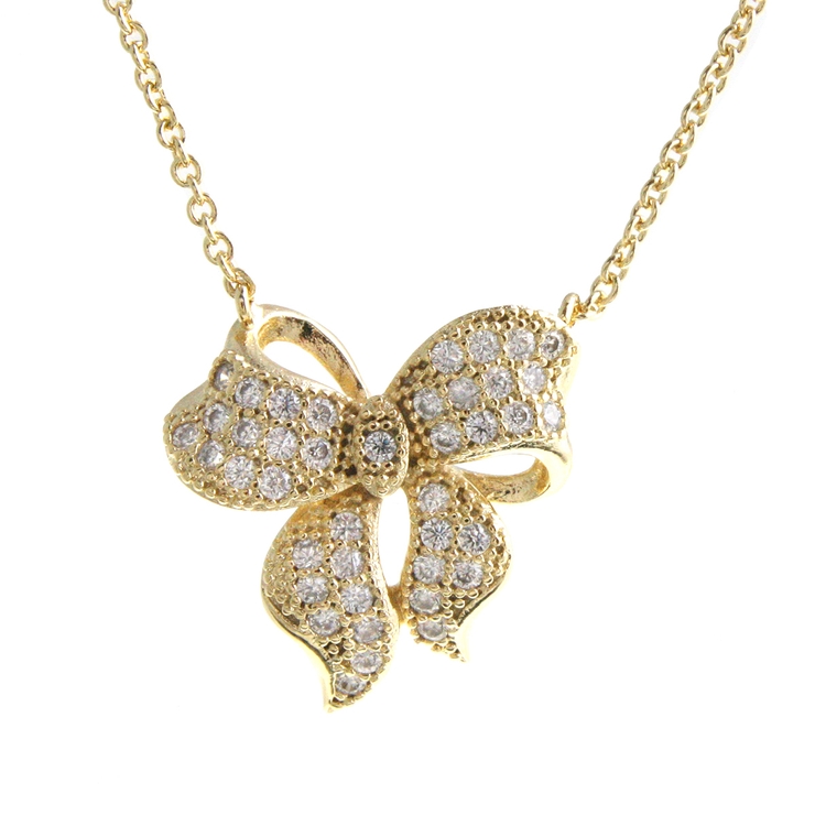 キュービックジルコニアパヴェリボンネックレス スライド式アジャスター マイクロパ… | VINGTAINE | 詳細画像2 