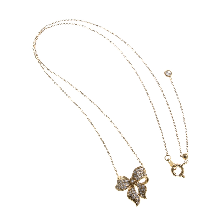 キュービックジルコニアパヴェリボンネックレス スライド式アジャスター マイクロパ… | VINGTAINE | 詳細画像4 