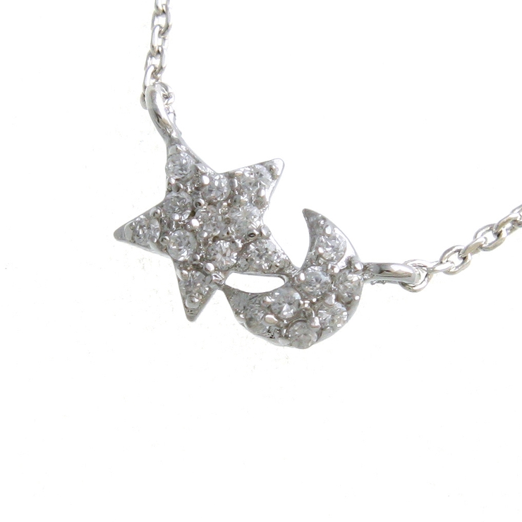 キュービックジルコニアムーン＆スターネックレス 月 星 | VINGTAINE | 詳細画像3 