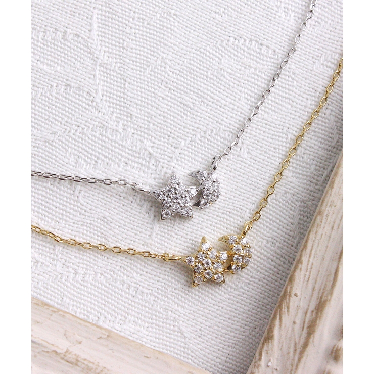 キュービックジルコニアムーン＆スターネックレス 月 星 | VINGTAINE | 詳細画像7 