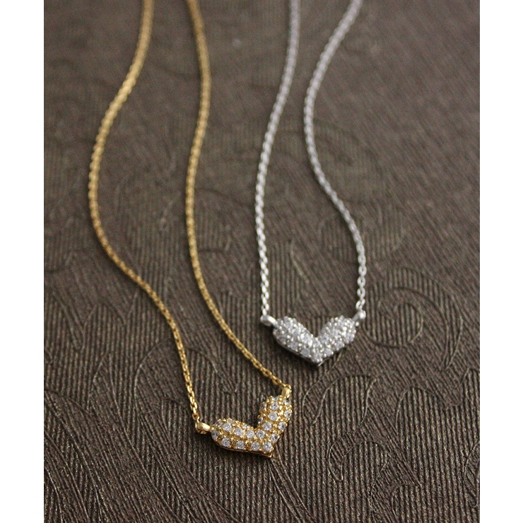 パヴェミニハートネックレス/キュービックジルコニア C2-36 | VINGTAINE | 詳細画像9 