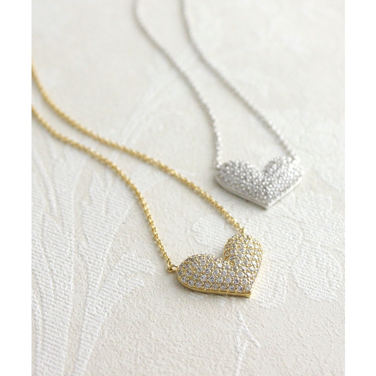パヴェハートネックレス キュービックジルコニア スライド式アジャスター | VINGTAINE | 詳細画像9 