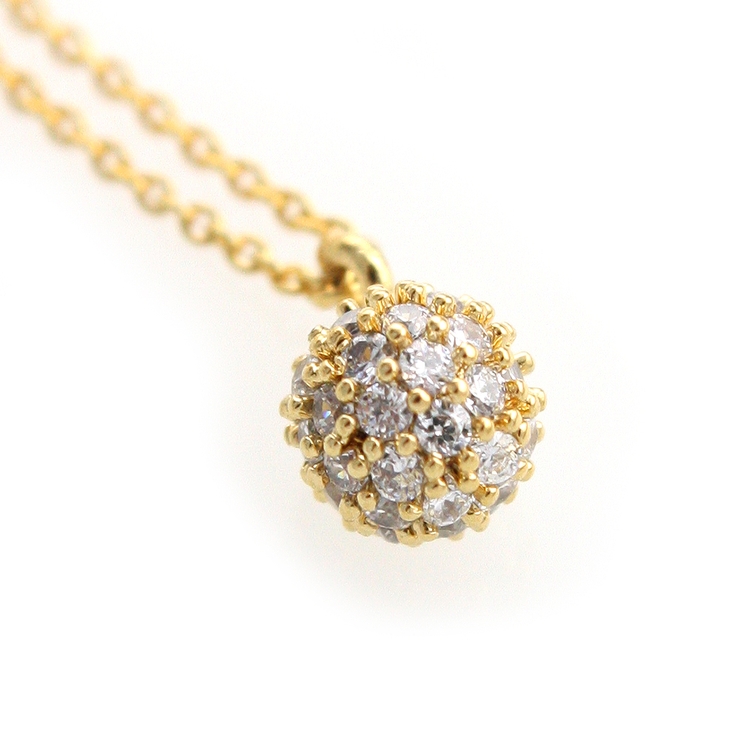 ミニパヴェボールネックレス アジャスターチェーン スライダーチェーン | VINGTAINE | 詳細画像2 