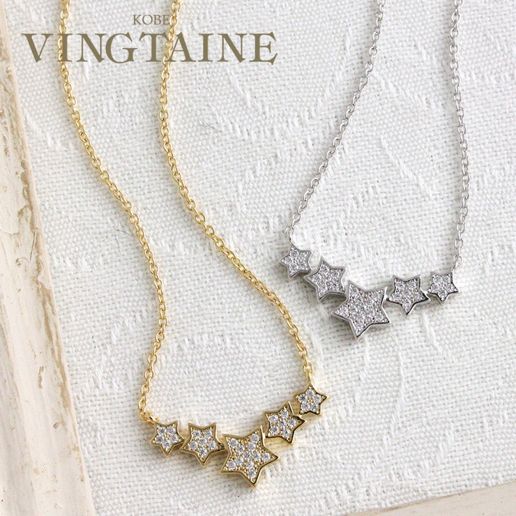 パヴェスターネックレス キュービックジルコニア ショートネックレス | VINGTAINE | 詳細画像1 