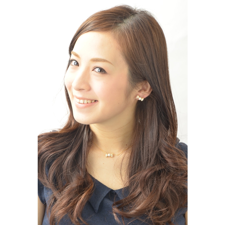 一粒パール&times;パヴェリボンネックレス キュービックジルコニア スライド… | VINGTAINE | 詳細画像7 