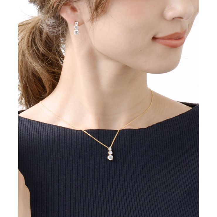 トリロジーネックレス ショートネックレス キュービックジルコニア | VINGTAINE | 詳細画像6 