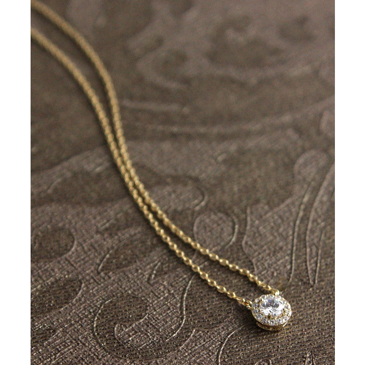 一粒ストーンネックレス ヘイローデザイン スライド式アジャスター | VINGTAINE | 詳細画像10 