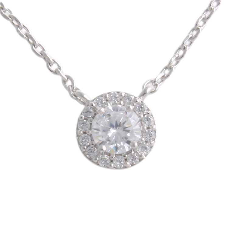 一粒ストーンネックレス ヘイローデザイン スライド式アジャスター | VINGTAINE | 詳細画像3 