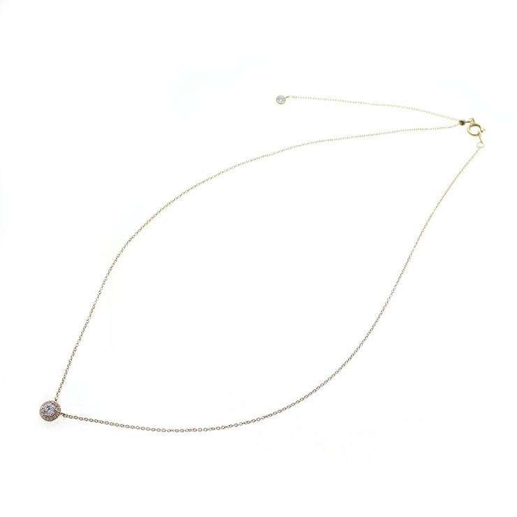 一粒ストーンネックレス ヘイローデザイン スライド式アジャスター | VINGTAINE | 詳細画像4 