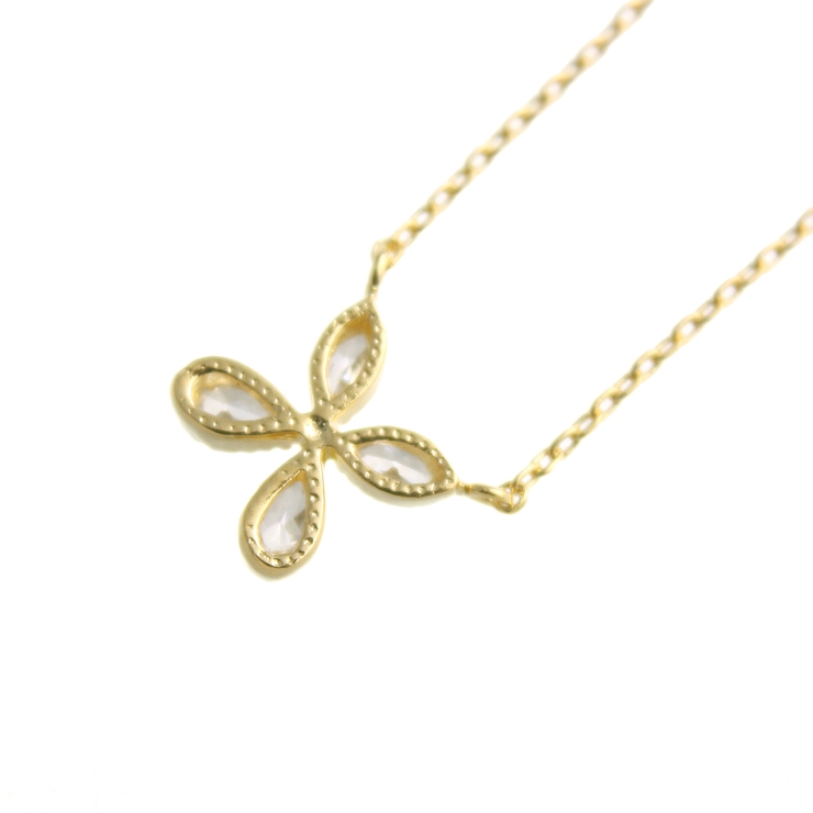 キュービックジルコニアフラワーネックレス スライダーチェーン スライド式アジャス… | VINGTAINE | 詳細画像4 