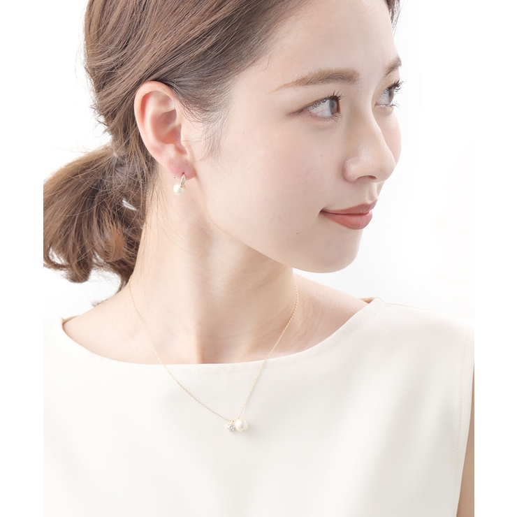 キュービックジルコニア×コットンパールネックレス/シンプル/CZ C3111 | VINGTAINE | 詳細画像6 