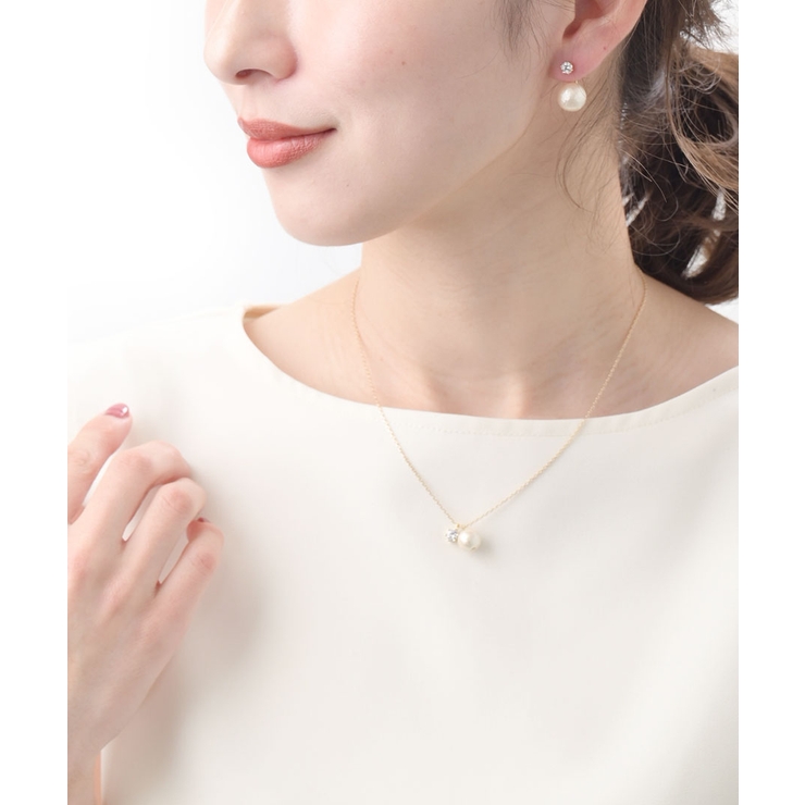 キュービックジルコニア×コットンパールネックレス/シンプル/CZ C3111 | VINGTAINE | 詳細画像7 