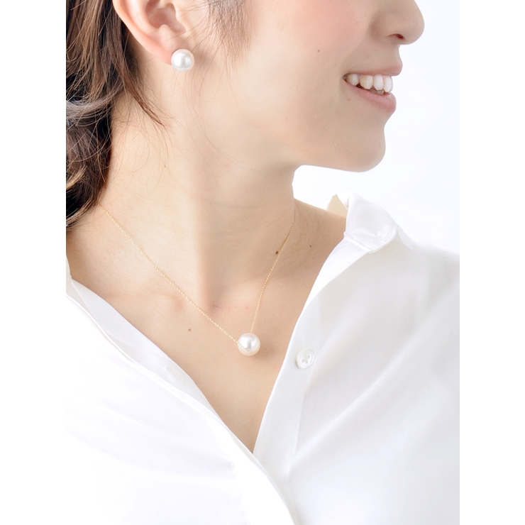 クリスタルパール一粒ネックレス（12mm）スライド式アジャスター スライダーチェ… | VINGTAINE | 詳細画像2 