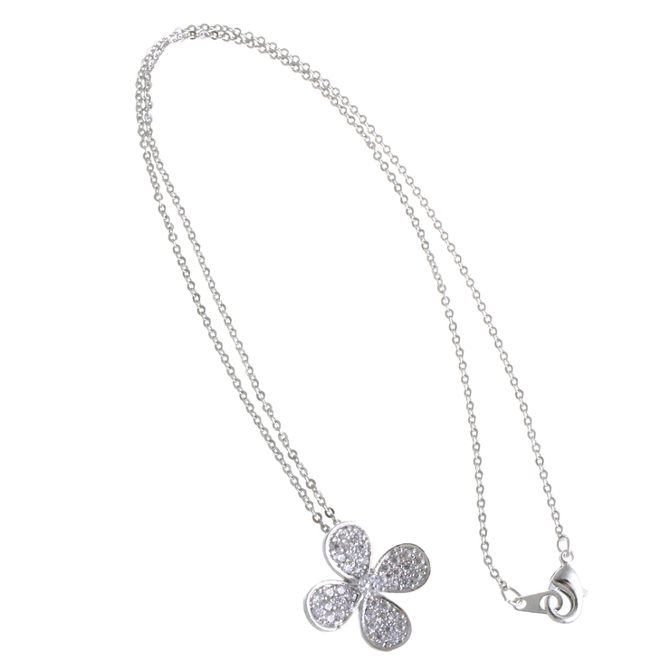 パヴェフラワーネックレス 花 キュービックジルコニア | VINGTAINE | 詳細画像3 