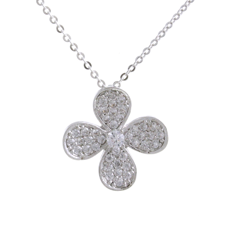 パヴェフラワーネックレス 花 キュービックジルコニア | VINGTAINE | 詳細画像4 