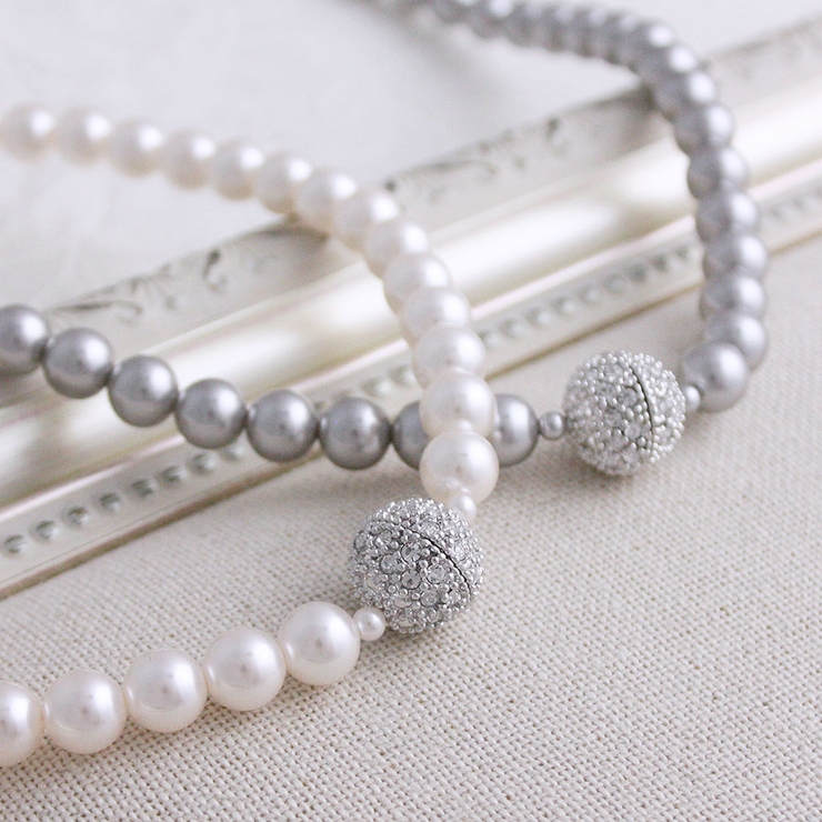 パール×パヴェボールネックレス(8mm) エレガント シンプル | VINGTAINE | 詳細画像7 