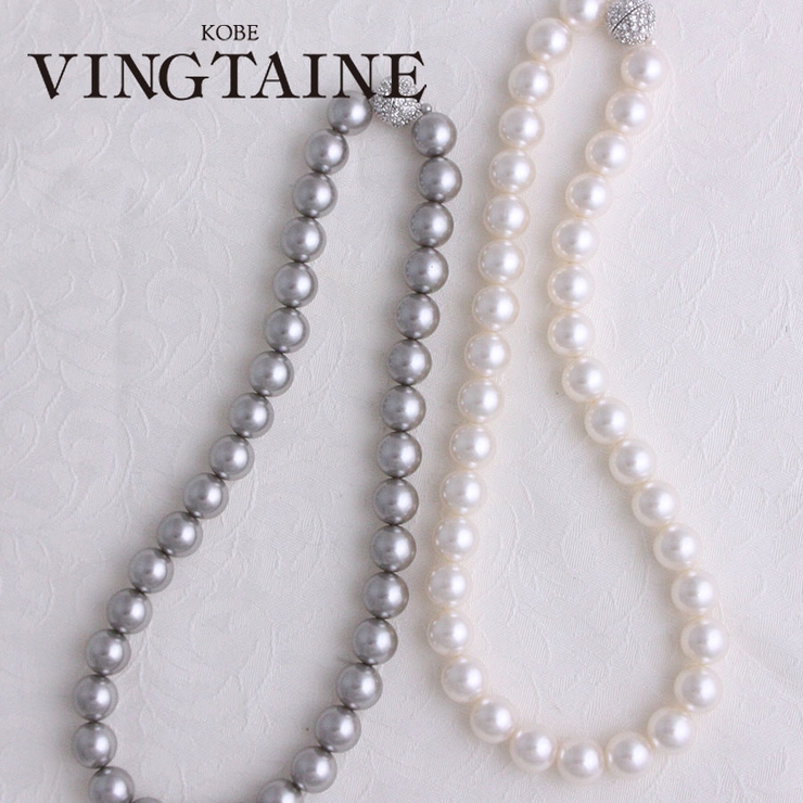 パール×パヴェボールネックレス(12mm) エレガント シンプル | VINGTAINE | 詳細画像1 