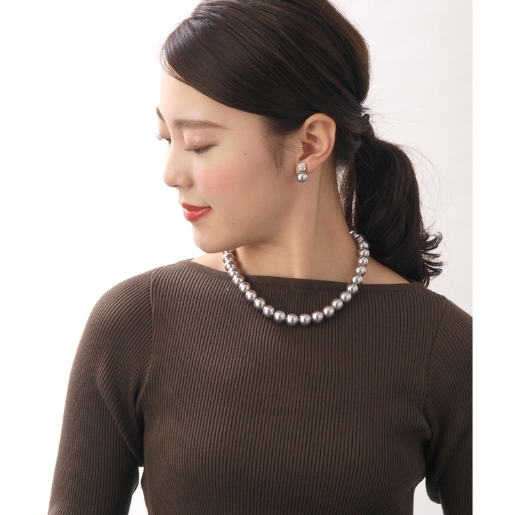 パール×パヴェボールネックレス(12mm) エレガント シンプル | VINGTAINE | 詳細画像4 