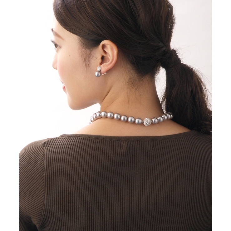 パール×パヴェボールネックレス(12mm) エレガント シンプル | VINGTAINE | 詳細画像5 