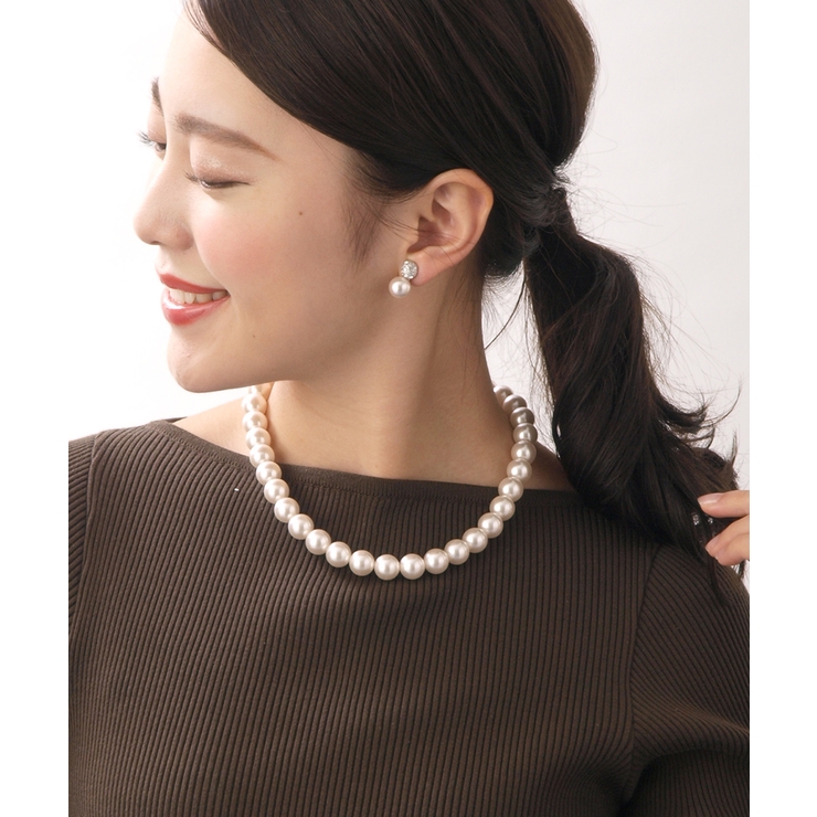 パール×パヴェボールネックレス(12mm) エレガント シンプル | VINGTAINE | 詳細画像6 